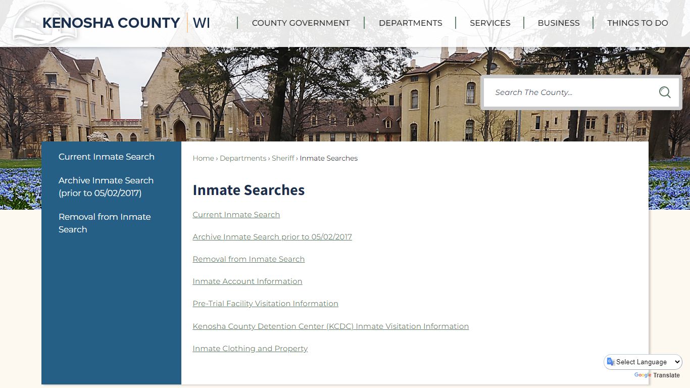 Inmate Searches | Kenosha County, WI - Official Website